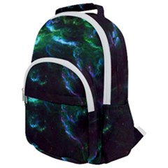 Space Cosmos Galaxy Stars Black Hole Universe Art Rounded Multi Pocket Backpack by Pakemis