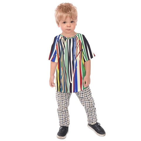 Abstract Trees Colorful Artwork Woods Kids  Raglan Tee by Pakemis