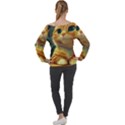 Cute Cat Cat Feline 3d Off Shoulder Long Sleeve Velour Top View2