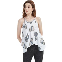 Cute Seamless Pattern With Koala Panda Bear Flowy Camisole Tank Top by Pakemis