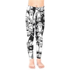 Graffiti Spray Can Characters Seamless Pattern Kids  Classic Winter Leggings by Pakemis