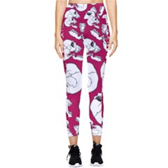 Terrible Frightening Seamless Pattern With Skull Pocket Leggings  by Pakemis