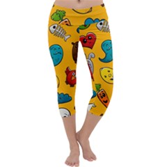 Graffiti Characters Seamless Ornament Capri Yoga Leggings by Pakemis