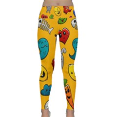 Graffiti Characters Seamless Ornament Lightweight Velour Classic Yoga Leggings by Pakemis