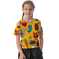 Graffiti Characters Seamless Ornament Kids  Butterfly Cutout Tee by Pakemis