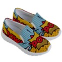 Pow Word Pop Art Style Expression Vector Kids Lightweight Slip Ons View3
