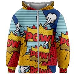 Pow Word Pop Art Style Expression Vector Kids  Zipper Hoodie Without Drawstring by Pakemis