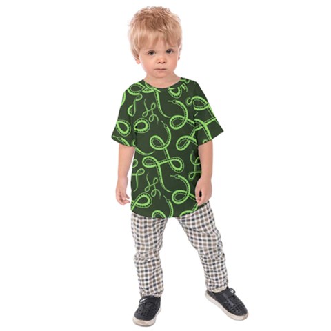 Snakes Seamless Pattern Kids  Raglan Tee by Pakemis