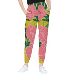 Pink Flower Seamless Pattern Tapered Pants by Pakemis