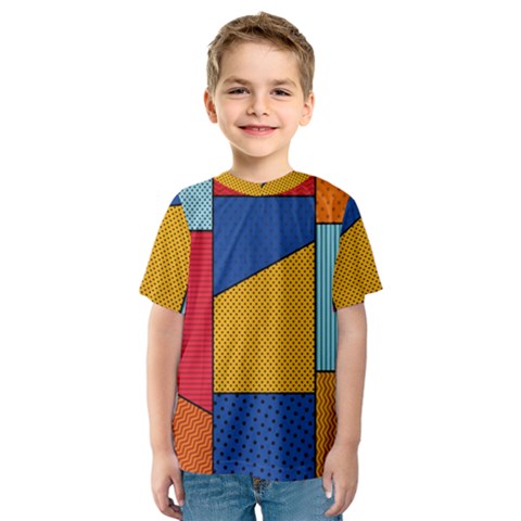 Dotted Colors Background Pop Art Style Vector Kids  Sport Mesh Tee by Pakemis