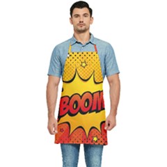 Explosion Boom Pop Art Style Kitchen Apron by Pakemis