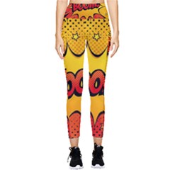 Explosion Boom Pop Art Style Pocket Leggings  by Pakemis