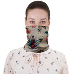 Tattoos Colorful Seamless Pattern Face Covering Bandana (adult) by Pakemis