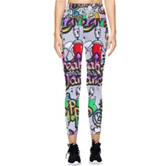 Hip Hop Background Pocket Leggings  by Pakemis