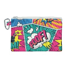 Comic Colorful Seamless Pattern Canvas Cosmetic Bag (large) by Pakemis