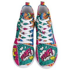 Comic Colorful Seamless Pattern Men s Lightweight High Top Sneakers by Pakemis