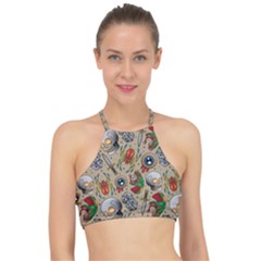 Tattoo Pattern Racer Front Bikini Top by Pakemis