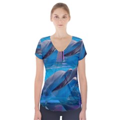 Beautiful  Short Sleeve Front Detail Top by Sparkle