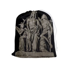 Catholic Motif Sculpture Over Black Drawstring Pouch (xl) by dflcprintsclothing