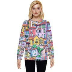 Menton Old Town France Hidden Pocket Sweatshirt by Pakemis