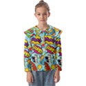 Comic Elements Colorful Seamless Pattern Kids  Peter Pan Collar Blouse View1