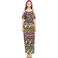 Graffiti Word Seamless Pattern Draped Sleeveless Chiffon Jumpsuit by Pakemis