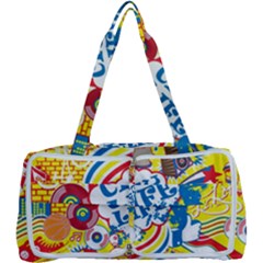 Colorful City Life Horizontal Seamless Pattern Urban City Multi Function Bag by Pakemis