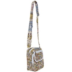 Seamless Pattern With Flower Bird Shoulder Strap Belt Bag by Pakemis
