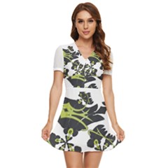 Im Fourth Dimension Amf V-neck High Waist Chiffon Mini Dress by imanmulyana