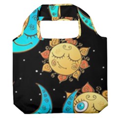 Seamless Pattern With Sun Moon Children Premium Foldable Grocery Recycle Bag by Pakemis