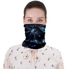 Colorful Abstract Pattern Consisting Glowing Lights Luminescent Images Marine Plankton Dark Backgrou Face Covering Bandana (adult) by Pakemis
