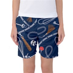 Chains-seamless-pattern Women s Basketball Shorts by Pakemis