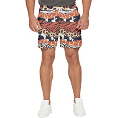 Mixed-animal-skin-print-safari-textures-mix-leopard-zebra-tiger-skins-patterns-luxury-animals-textur Men s Runner Shorts by Pakemis
