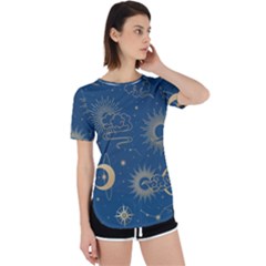 Seamless-galaxy-pattern Perpetual Short Sleeve T-shirt by Pakemis