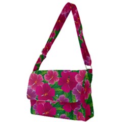 Background-cute-flowers-fuchsia-with-leaves Full Print Messenger Bag (s) by Pakemis