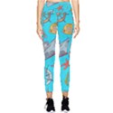 Colored-sketched-sea-elements-pattern-background-sea-life-animals-illustration Pocket Leggings  View1