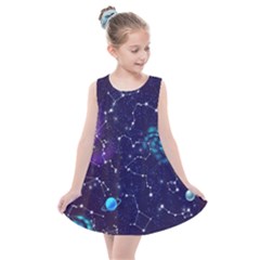 Realistic-night-sky-poster-with-constellations Kids  Summer Dress by Pakemis