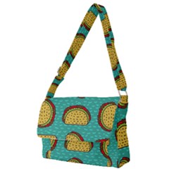 Taco-drawing-background-mexican-fast-food-pattern Full Print Messenger Bag (s) by Pakemis
