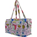 Seamless-pattern-with-many-funny-cute-superhero-dinosaurs-t-rex-mask-cloak-with-comics-style-inscrip Multi Function Bag View3