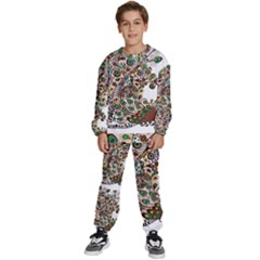 Peacock Graceful Bird Animal Kids  Sweatshirt Set by artworkshop
