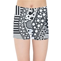 Black And White Kids  Sports Shorts by gasi