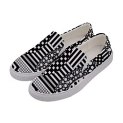 Black And White Women s Canvas Slip Ons by gasi