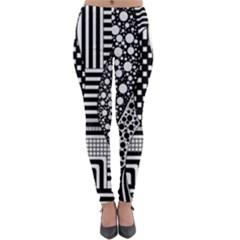 Black And White Lightweight Velour Leggings by gasi