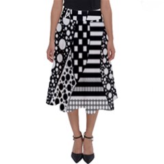 Black And White Perfect Length Midi Skirt by gasi