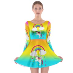 Unicorn Einhorn Licorne Long Sleeve Skater Dress by gasi