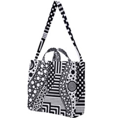 Black And White Design Square Shoulder Tote Bag by gasi