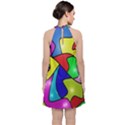 Colorful abstract art Velvet Halter Neckline Dress  View2