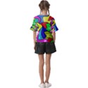 Colorful abstract art Kids  V-Neck Horn Sleeve Blouse View2