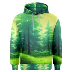 Anime Forrest Nature Fantasy Sunset Trees Woods Men s Overhead Hoodie by Uceng