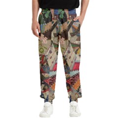 Background Embroidery Pattern Stitches Abstract Men s Elastic Waist Pants by Uceng